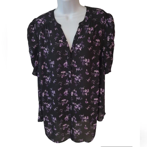 Torrid Harper Georgette Ruched Short Sleeve Blouse Size 1 (1X) - Picture 1 of 4